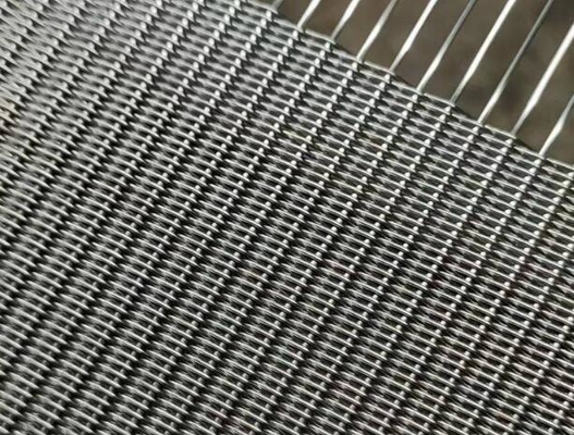 Malla de tela de alambre de tejido holandés de acero inoxidable color plata con borde envuelto tejido