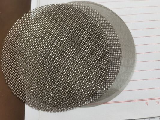 Disco de filtro de malla de alambre de una sola capa de acero inoxidable SS304 con resistencia a altas temperaturas
