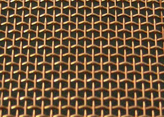 Perforación rectangular tejida de la malla de alambre 0.4m m 0.5m m del bronce de fósforo